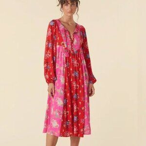 Spell Solstice Boho Midi Dress - Salsa Rose